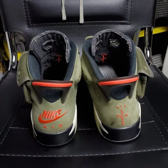 2019 air jordan retro 6 travis scott olive green size 10.5 no box worn rare